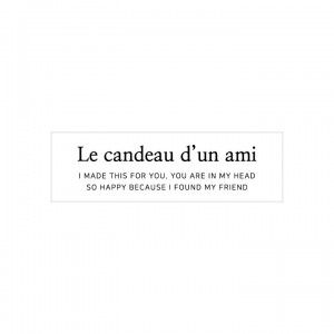 영문 텍스트 투명 스티커 소 - Le candeau d&#039;un ami  ( 1장-4매입 )